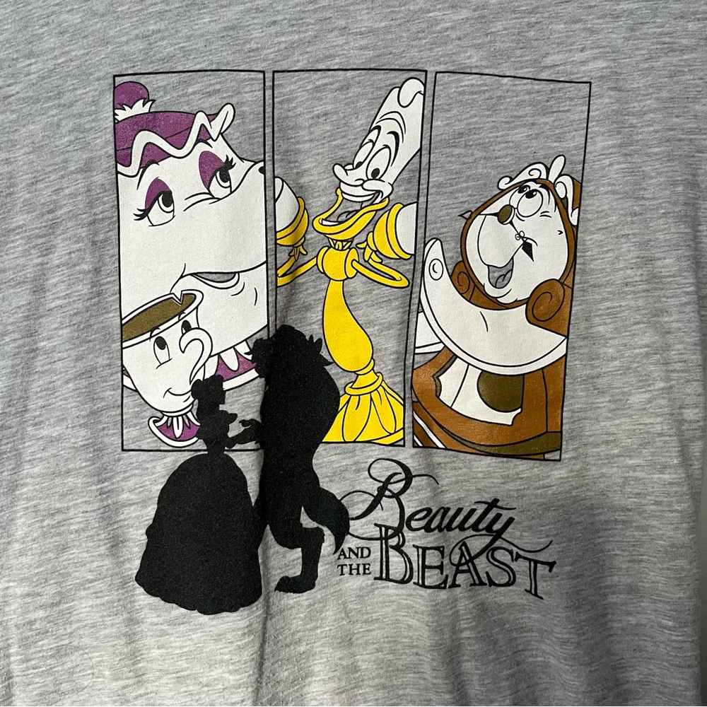 Disney Beauty & The Beast Grey Tshirt Jrs 11-13